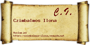 Czimbalmos Ilona névjegykártya